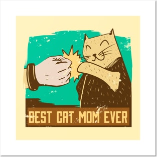 Best Cat Mom Ever Quote Artwork Posters and Art